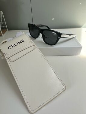 New Celine Black Sunglasses with Off White Crossbidy  Case.